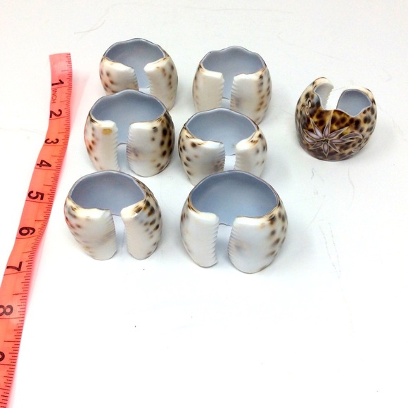 Vintage Tortoise Shell Hand Carved Napkin Rings - Picture 6 of 6